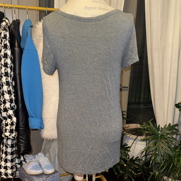 Merona Heather Gray Shortsleeve V-Neck Tee Super Soft Casual Lounge shirt Small - Picture 5 of 9